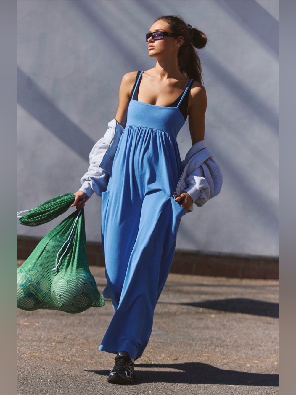 NWT FP Movement Hot Shot Strappy Onesie ~Light Cobalt~